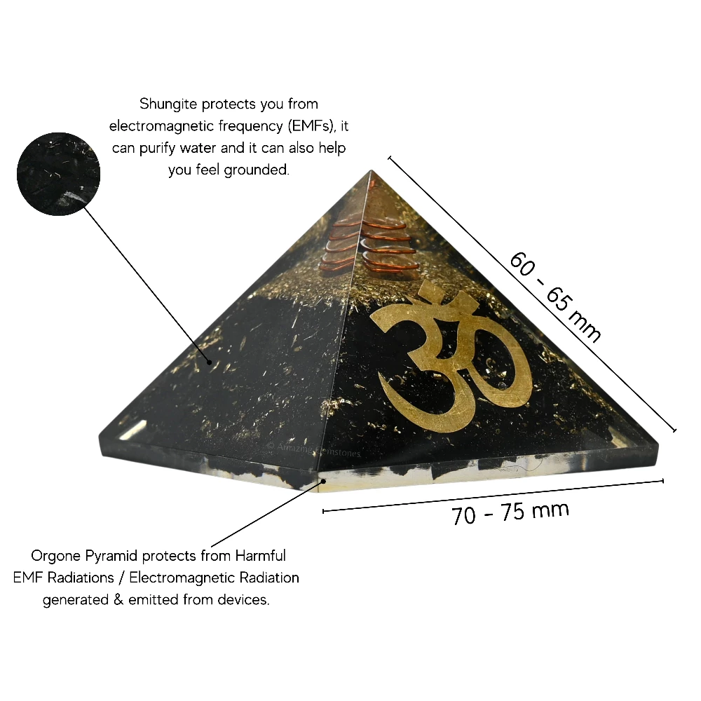 Shungite Orgone Pyramid - Big OM