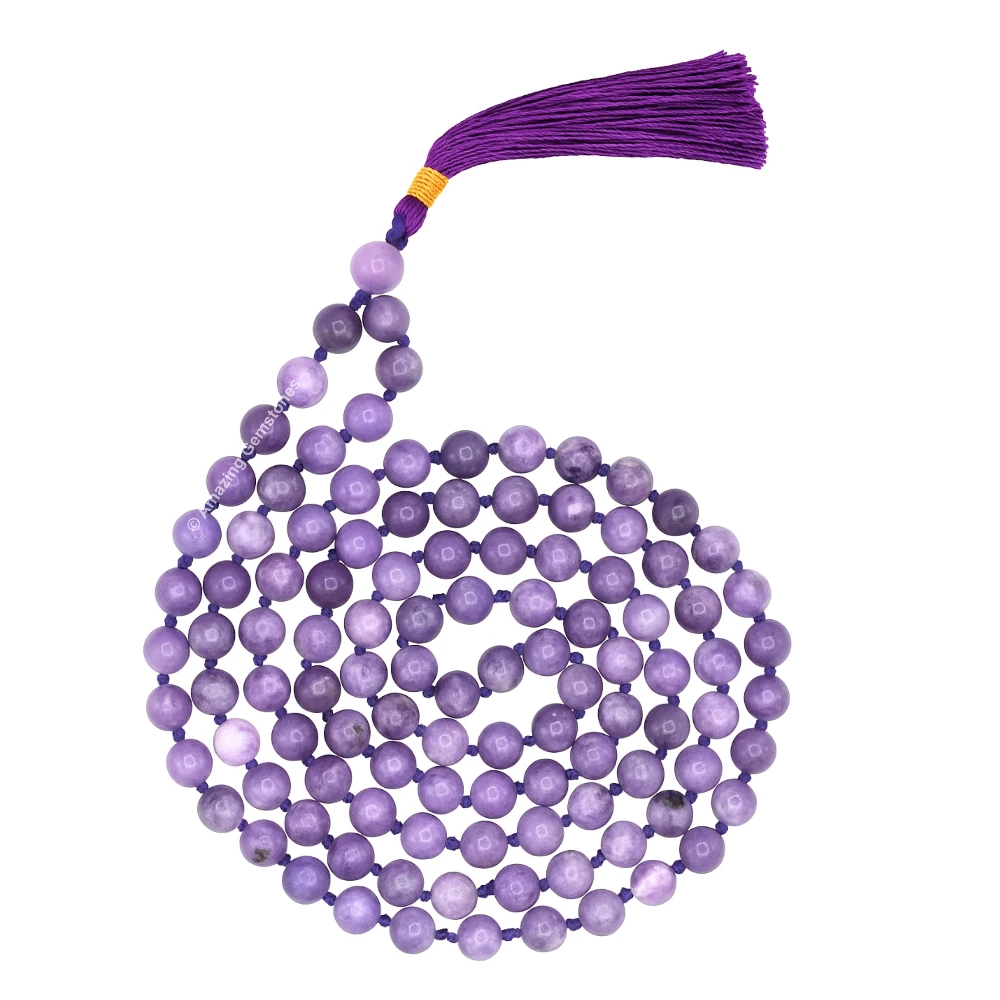 Lepidolite Mala (Hand Knotted)