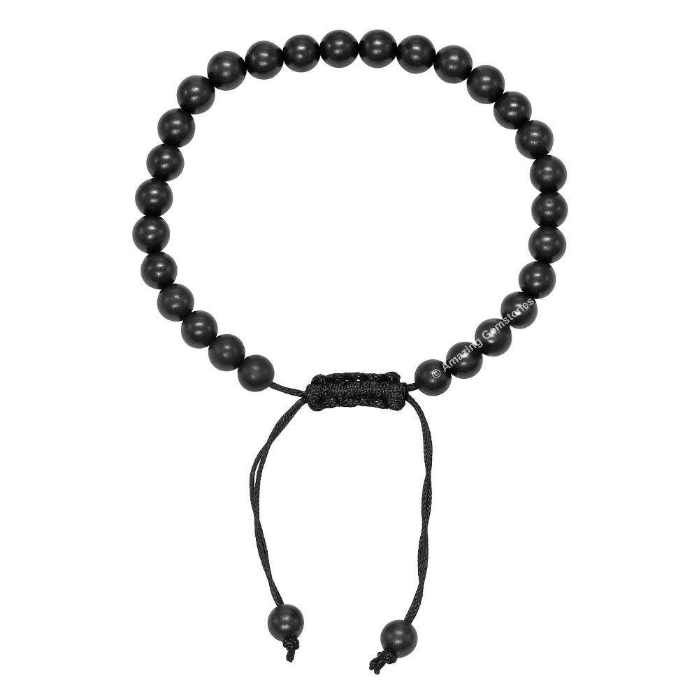 Shungite Healing Crystal Bracelets - 6mm Beads (Adjustable)
