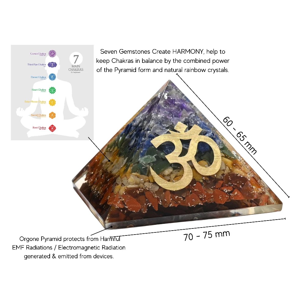 Natural Chakra Orgone Pyramid - Big OM