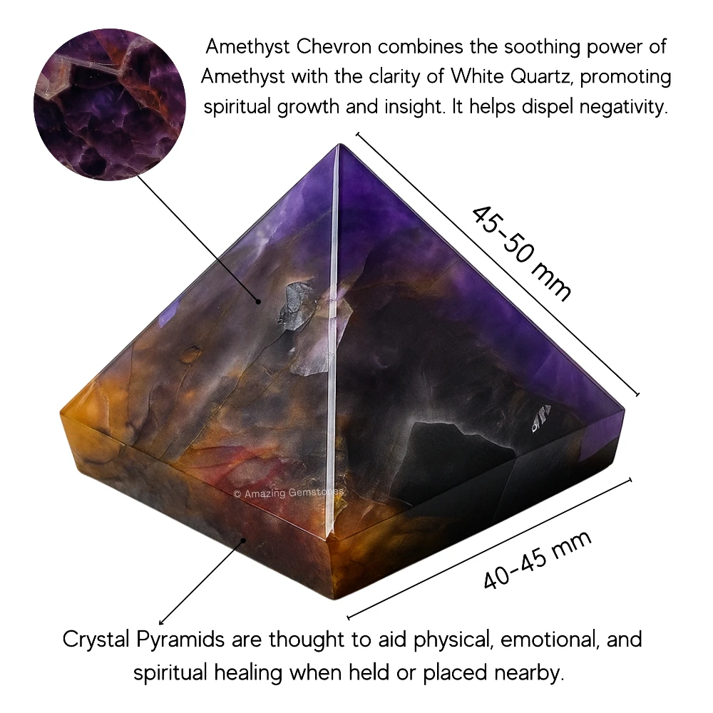 Amethyst Chevron Pyramid (2 Inch)