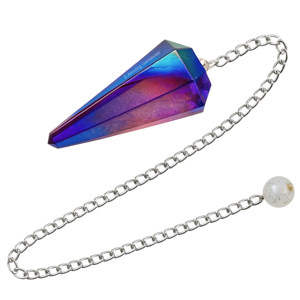 Amethyst Aura Quartz Pendulum