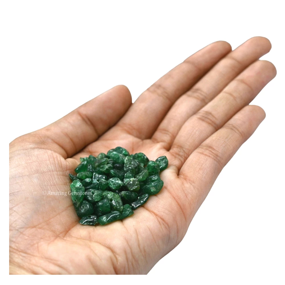 Dark Green Aventurine Chips - Pre Drilled