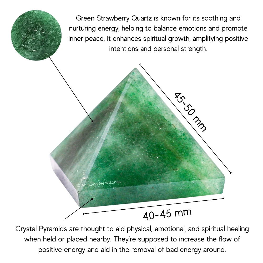 Green Strawberry Quartz Pyramid (2 Inch)