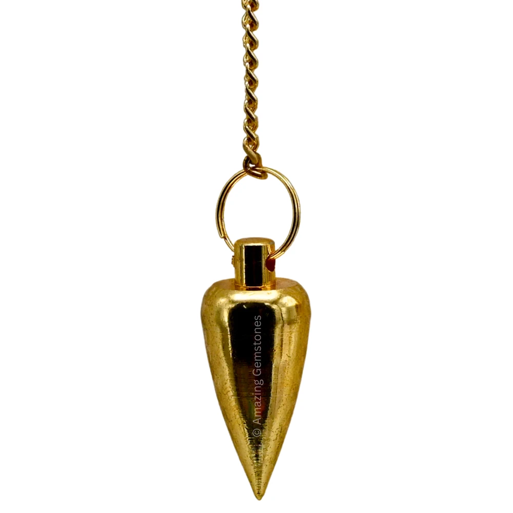 Copper Metal Pendulum - Gold Short Cone (MP27)