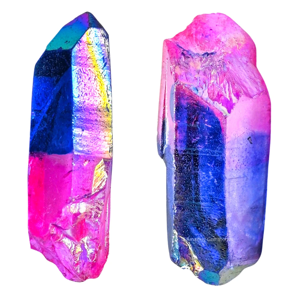 Rose Tanzine Aura Quartz Raw Crystal Points (1 LB)