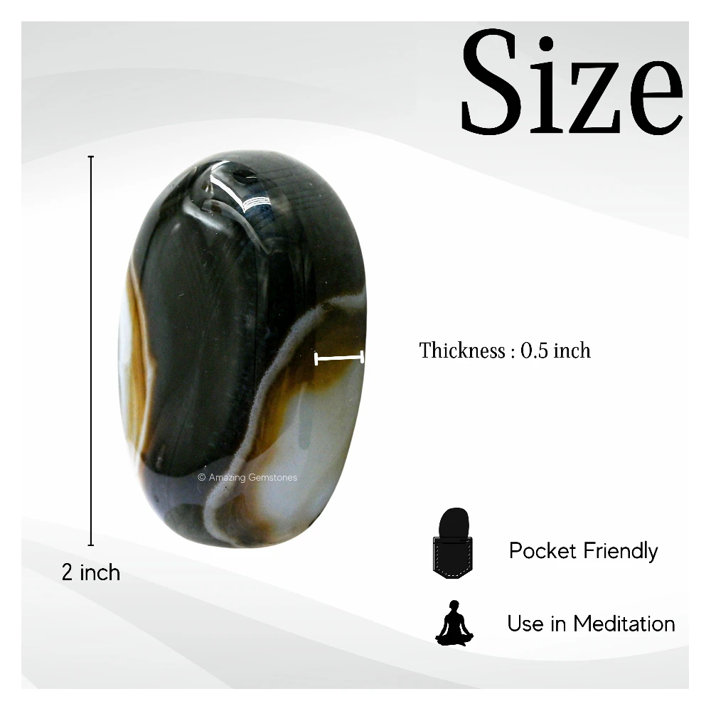 Black Onyx Palm Stone