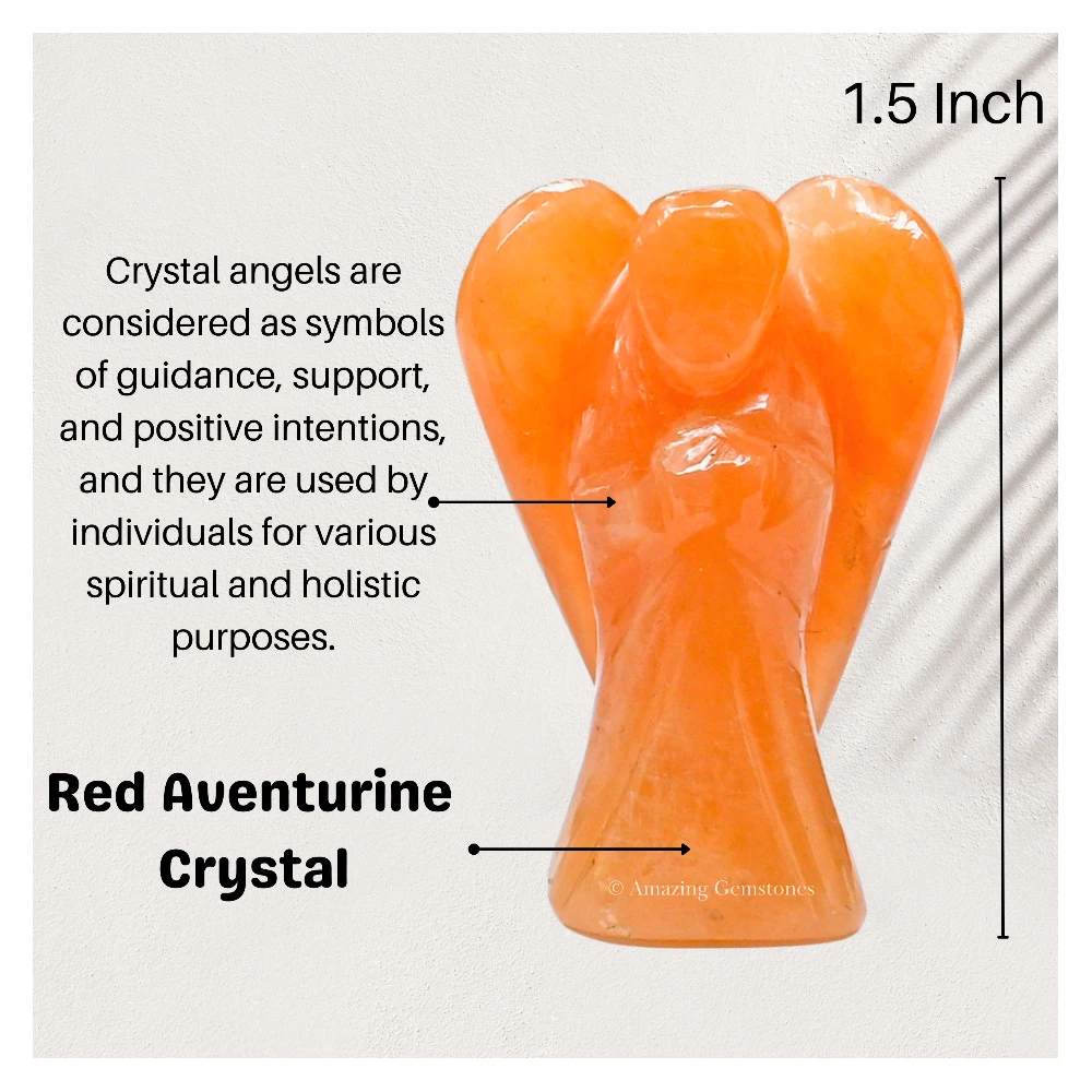 Red Aventurine Angel Figurine (1.5 Inch)