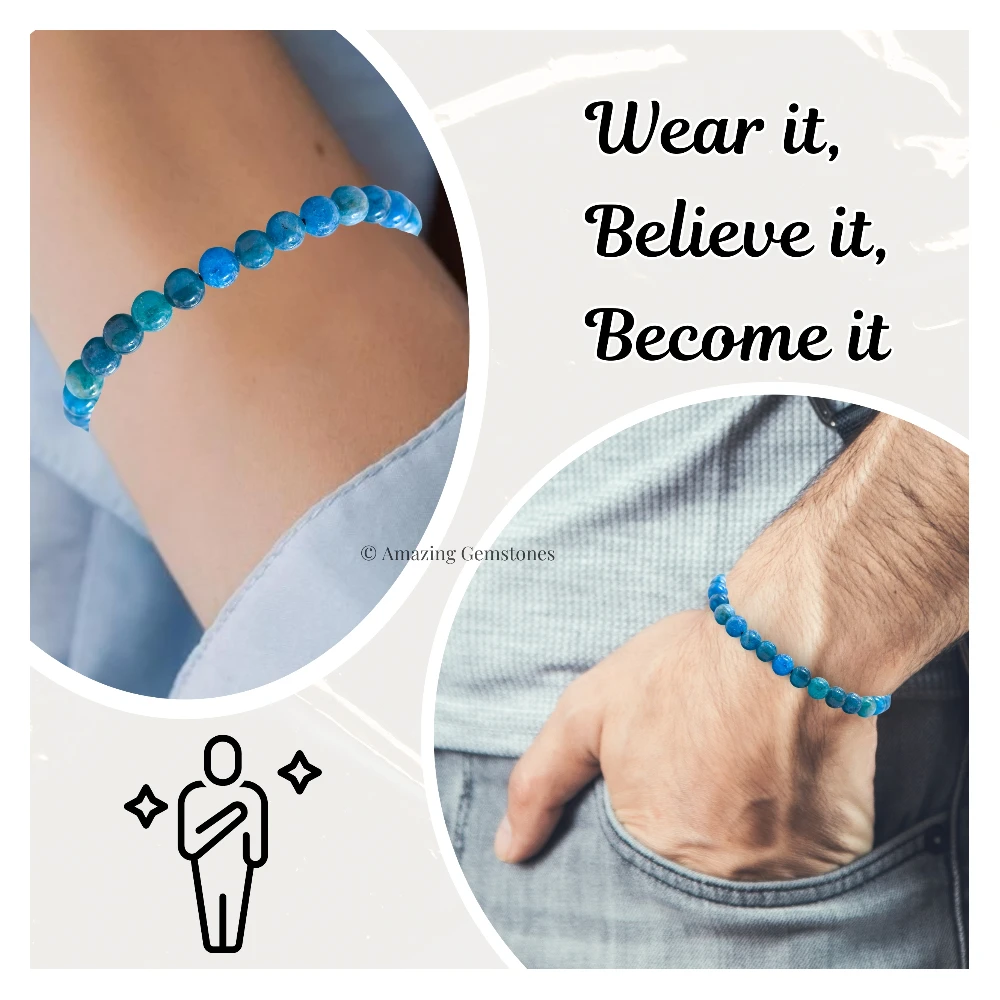 Apatite Healing Crystal Bracelets - 6mm Beads (Adjustable)