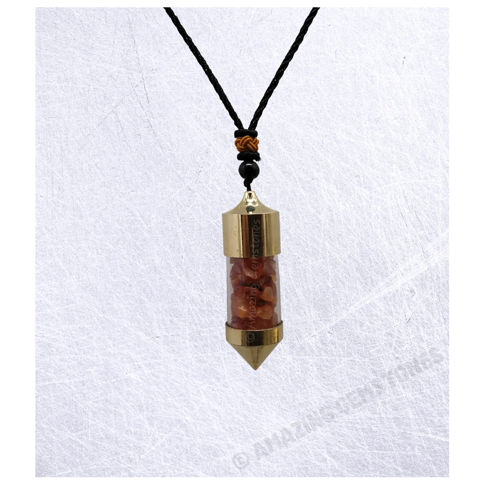 Carnelian Necklace - Bottle Point (Gold)