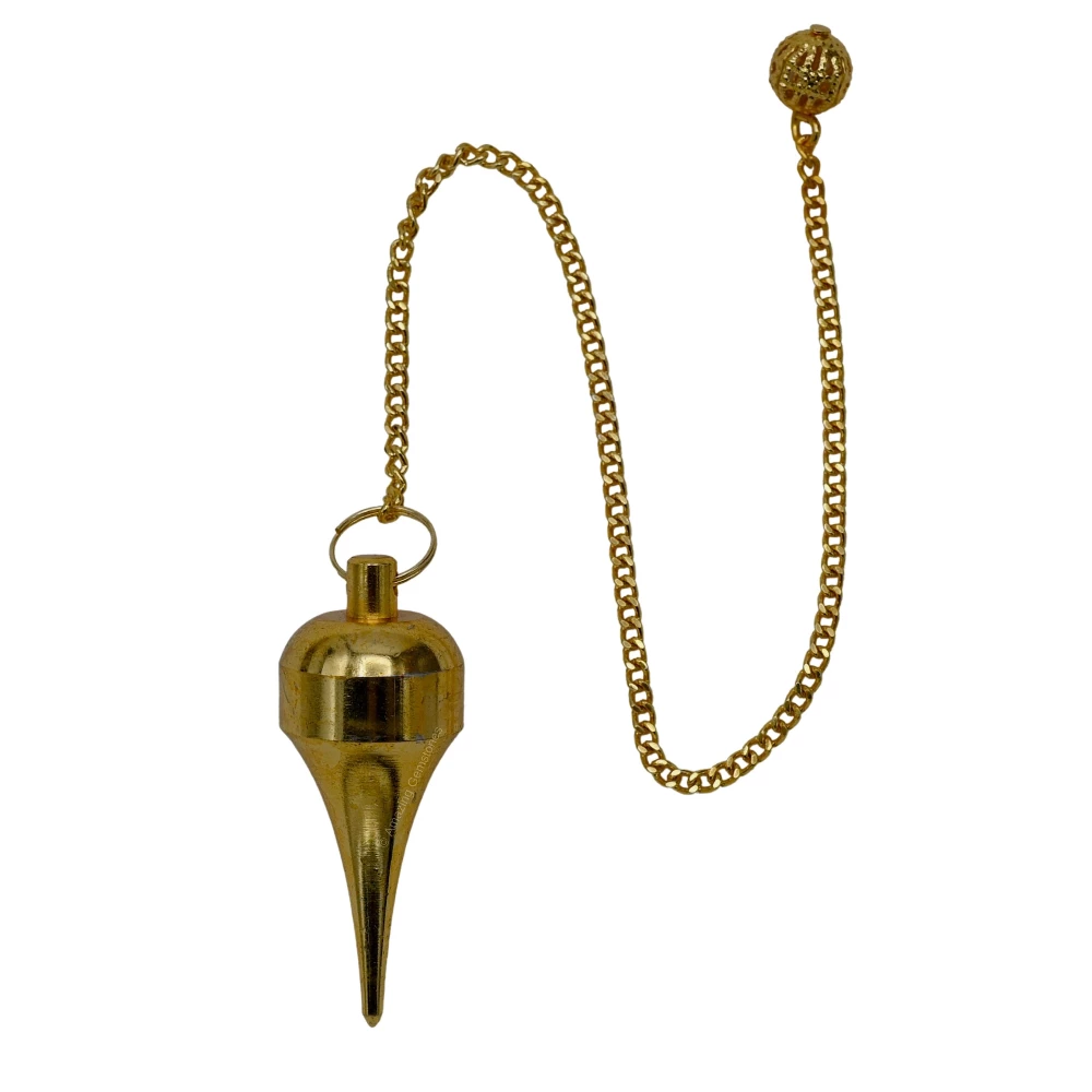 Copper Metal Pendulum - Gold Long Point Dome (MP39)