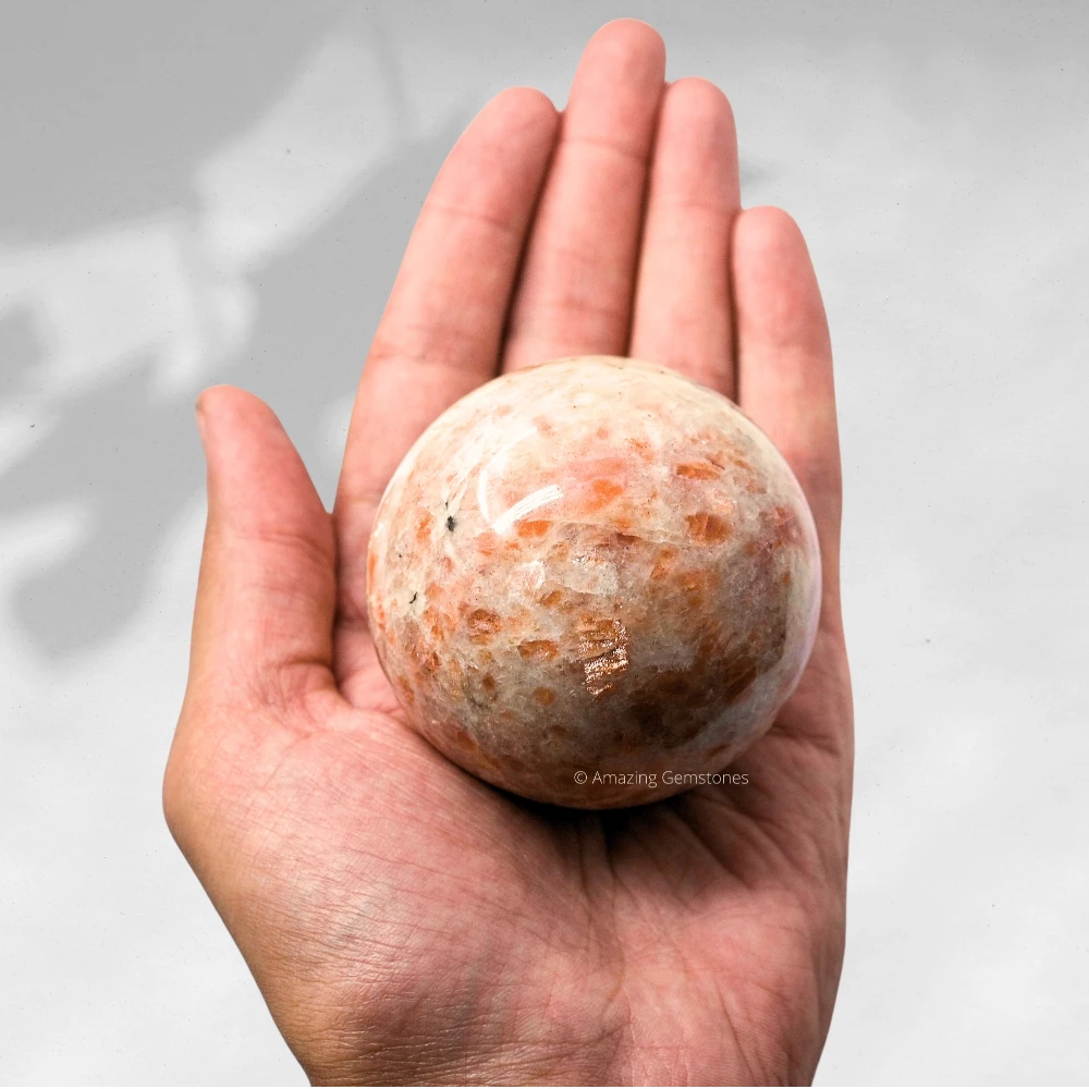 Large Sunstone Sphere (2.5 Inch)