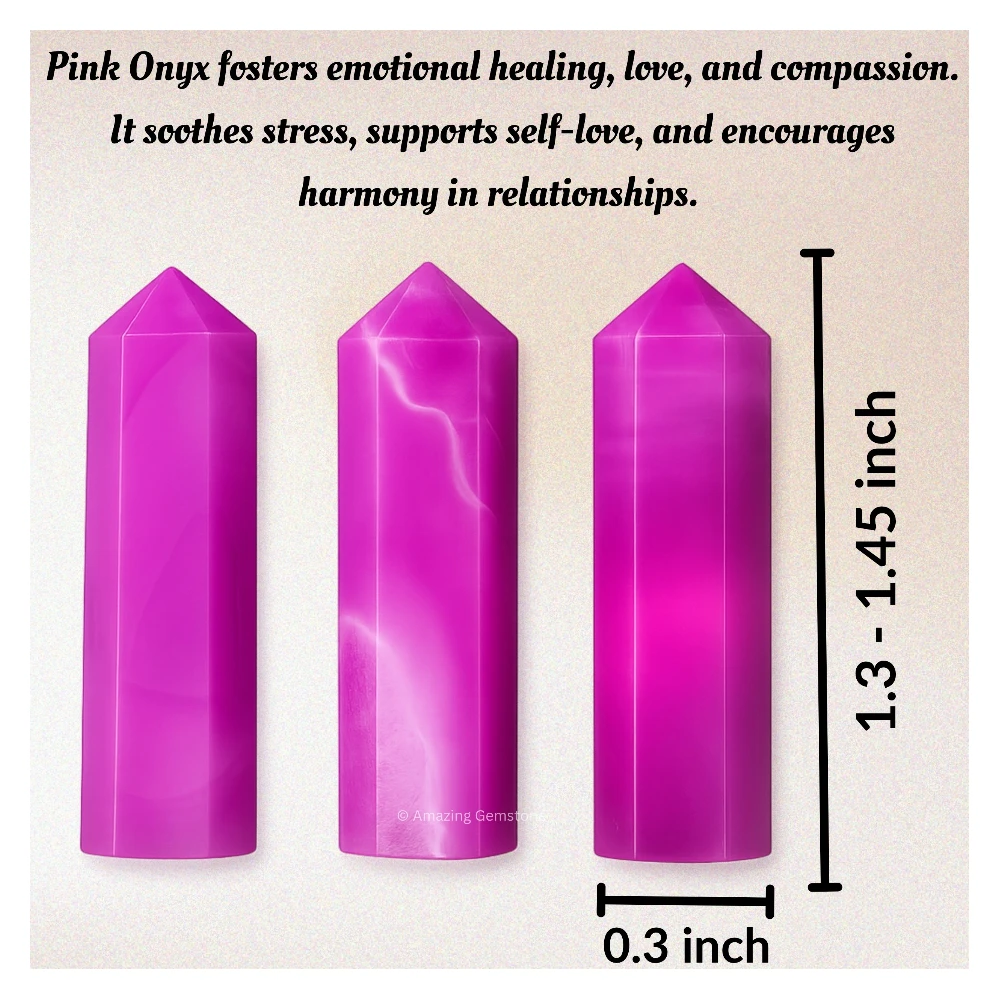 Pink Onyx Pencil Points (Set of 3)