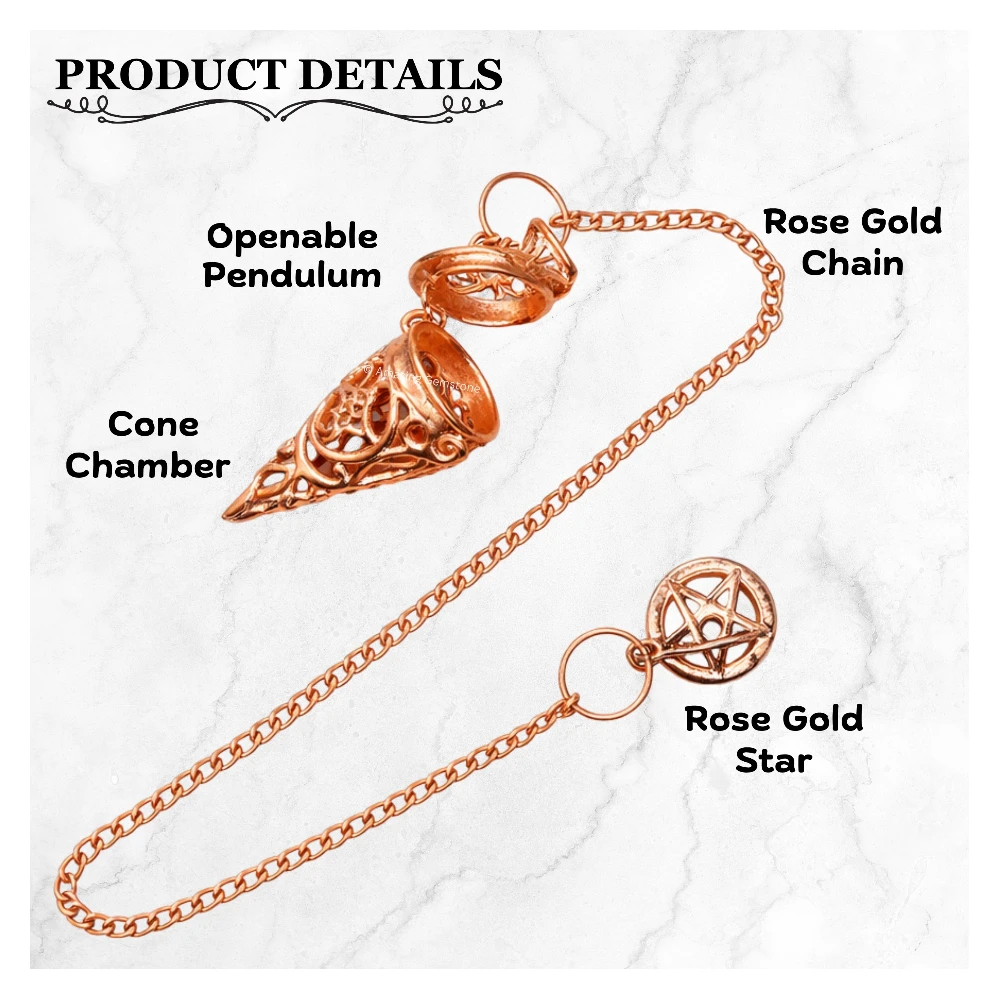 Metal Brass Pendulum - Cone Chamber Rose Gold (MP122)