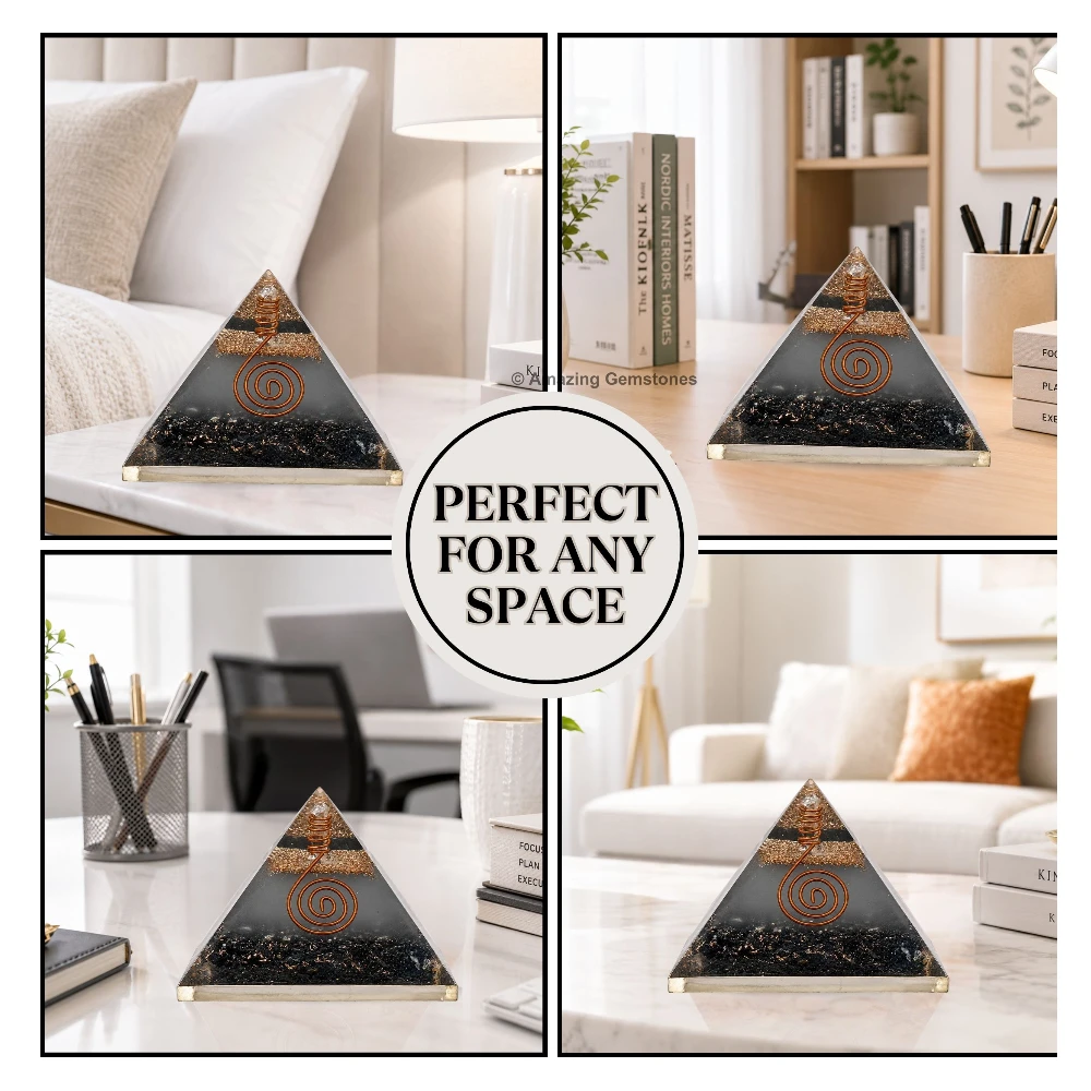 Black Tourmaline Orgone Pyramid - Glow in Dark