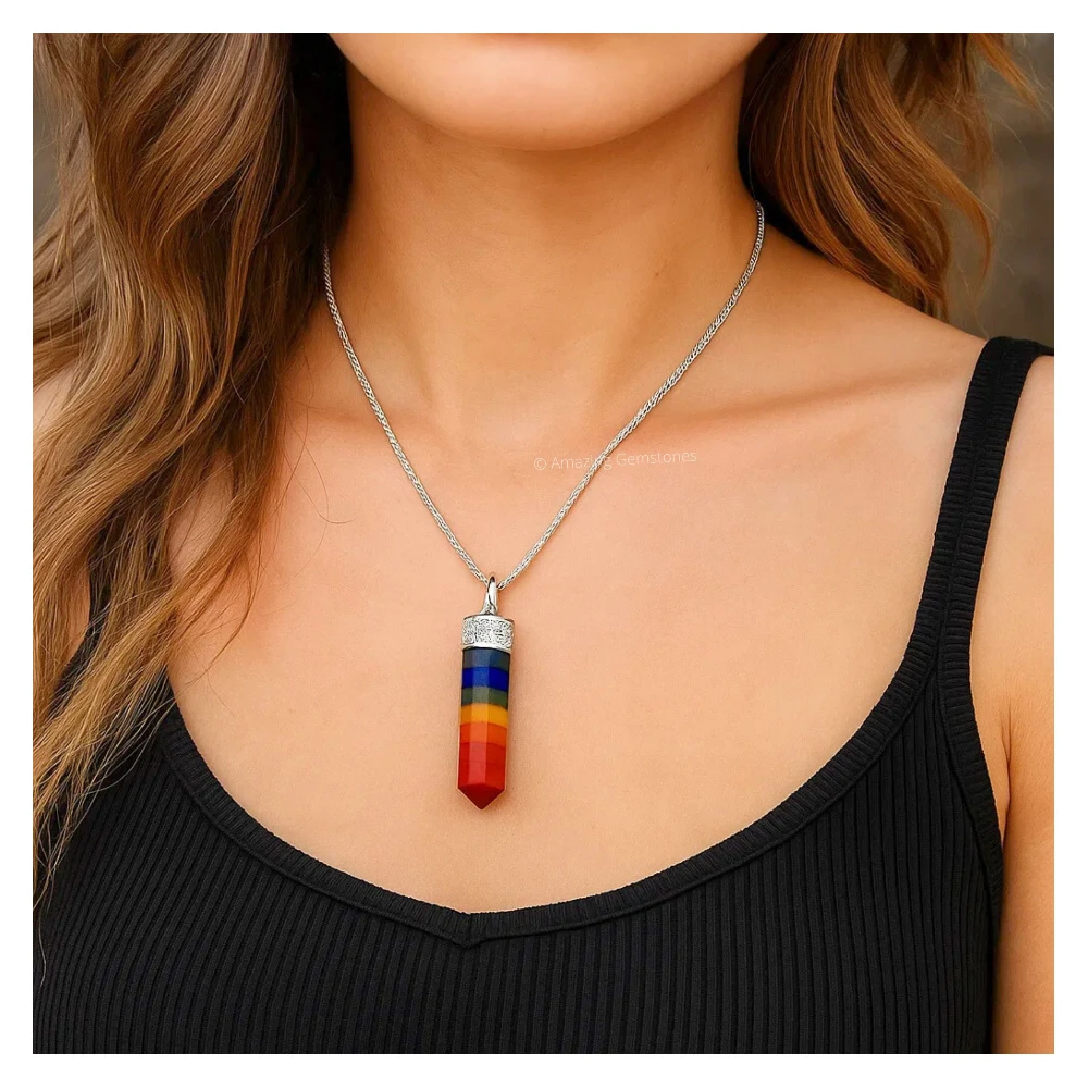 Chakra Necklace - Pencil Point (Silver)