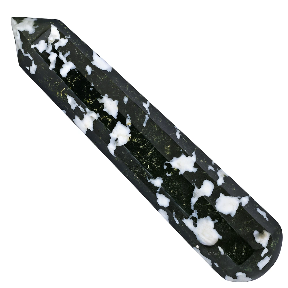 Black & White Tourmaline Wand (Faceted)