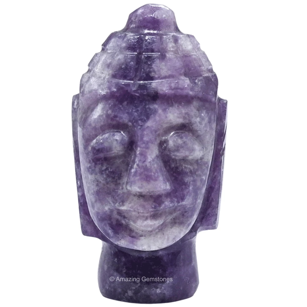 Lepidolite Buddha Head