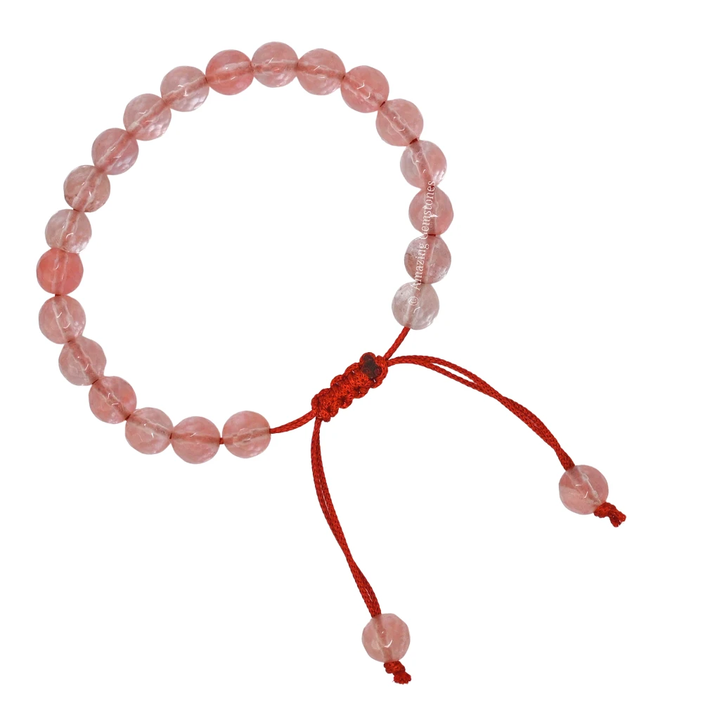 Cherry Quartz Bracelet (Faceted-Adjustable)
