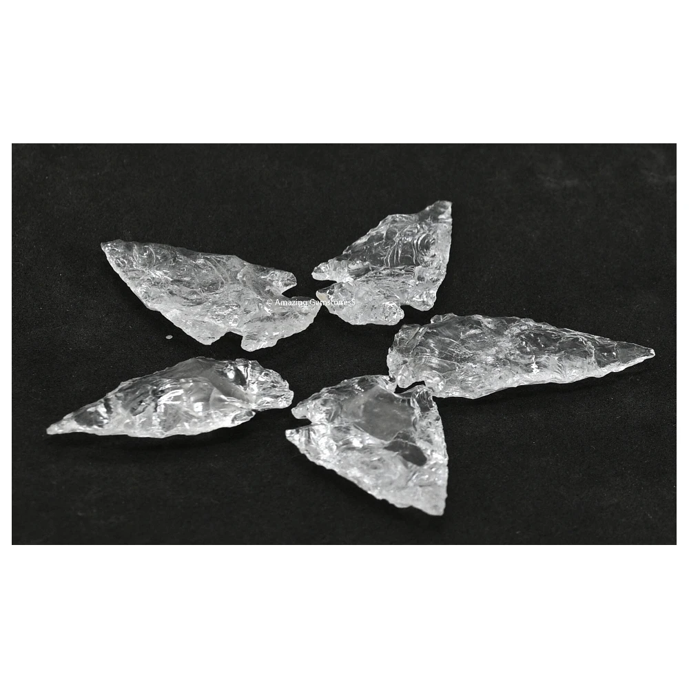 Clear Quartz Crystal Arrowhead - 1" to 1.5" (5 Pieces)