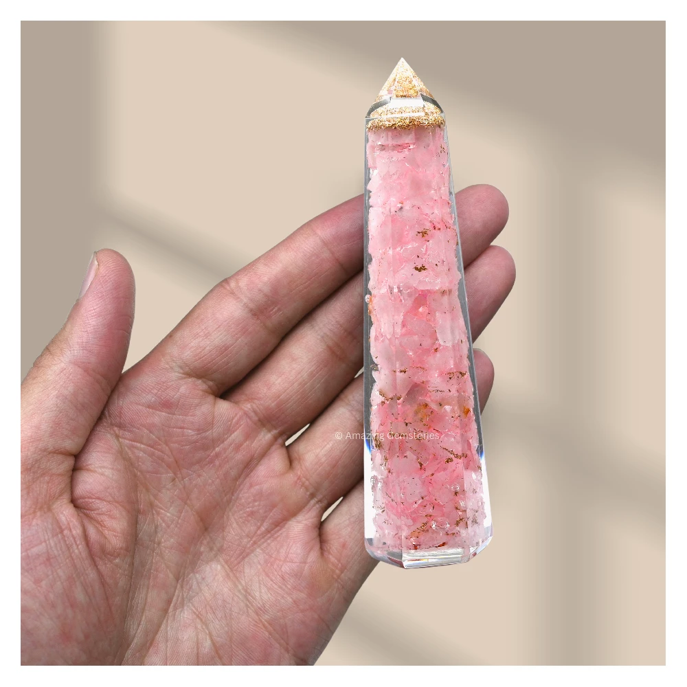 Rose Quartz Orgone Tower (4.5 Inch)