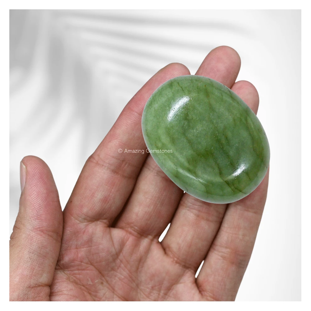 Light Green Aventurine Palm Stone