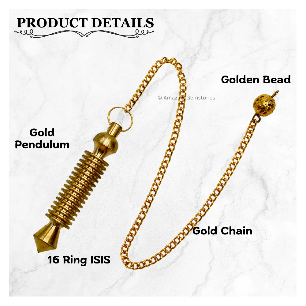 Copper Metal Pendulum - Gold ISIS 16 Ring Plate (MP33)
