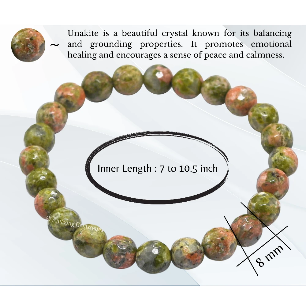 Unakite Bracelet (Faceted-Stretchable)