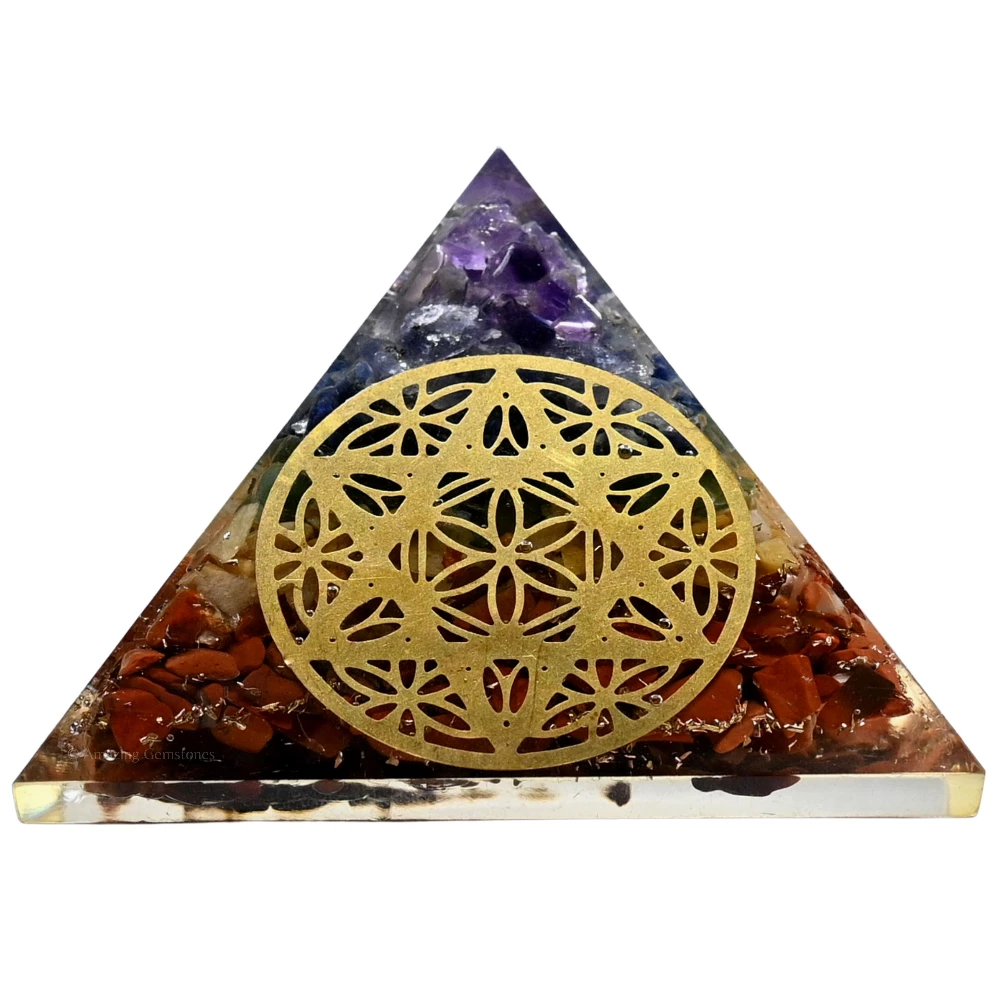 Natural Chakra Orgone Pyramid - Star of David
