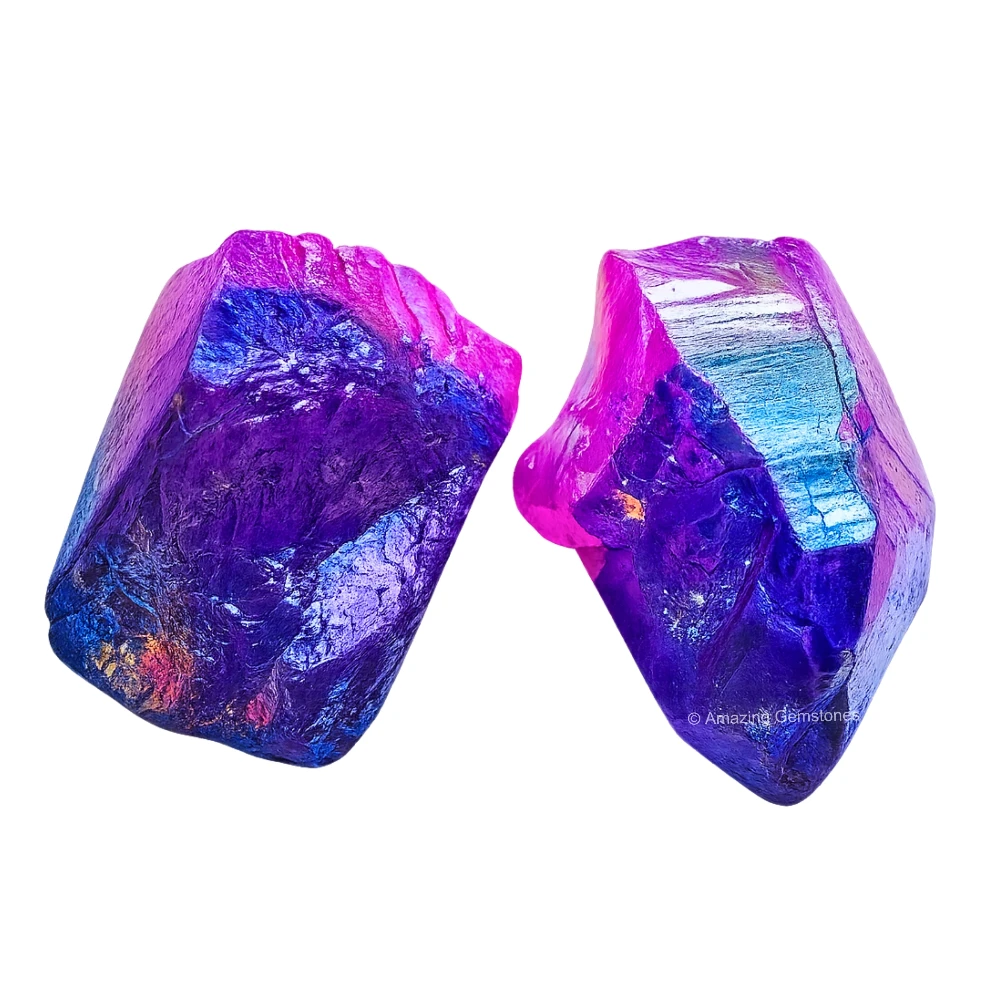 Rose-Tanzine Aura Quartz Raw Crystals (1 LB)