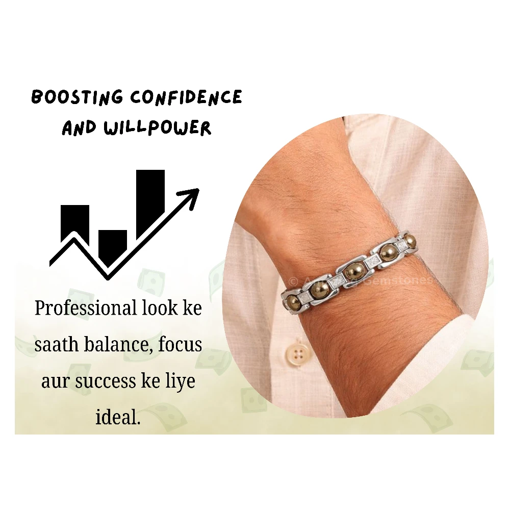 Pyrite Bracelet - Premium Silver Chain