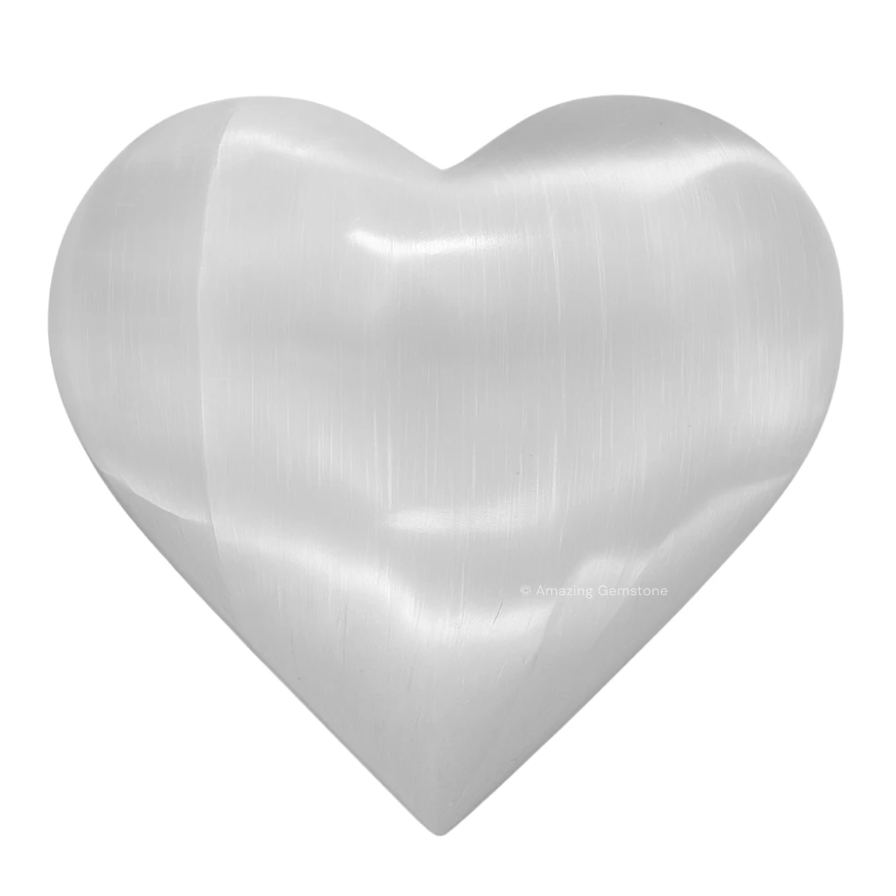 Selenite Large Heart