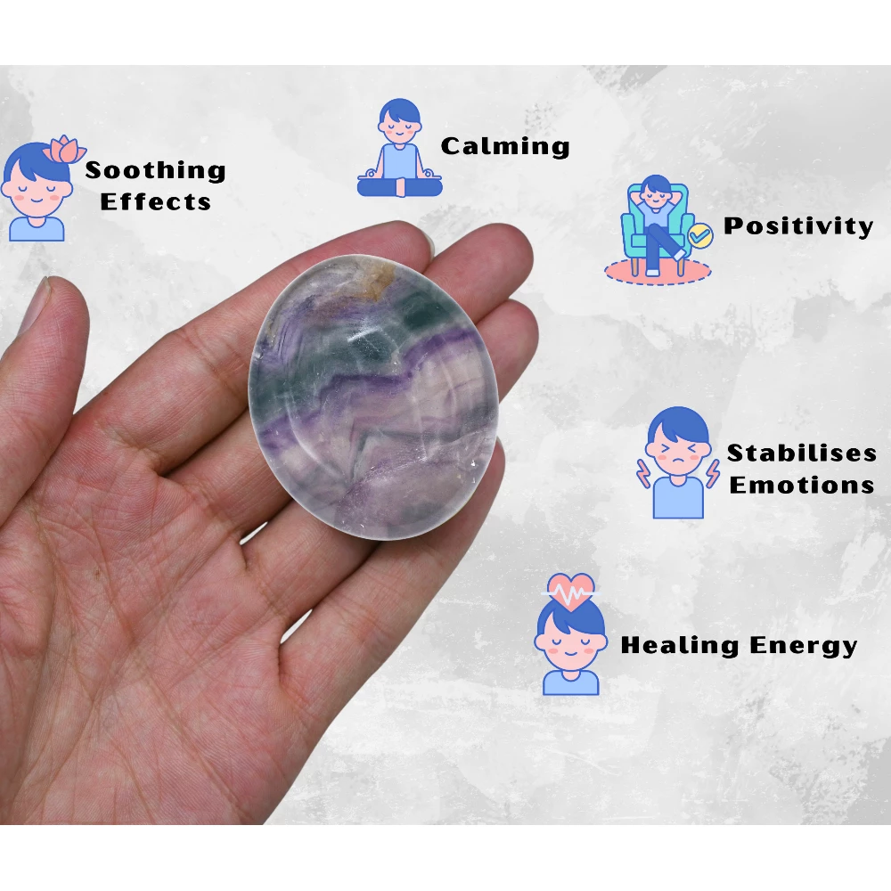 Purple Fluorite Palm Stone
