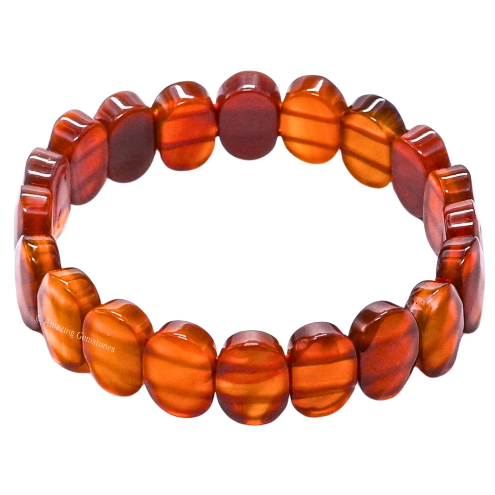 Carnelian Faceted Bracelet - Oval Stone