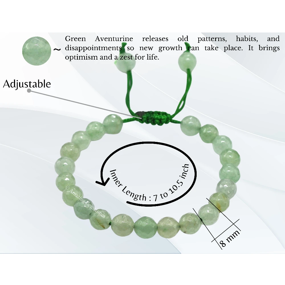 Green Aventurine Bracelet (Faceted-Adjustable)