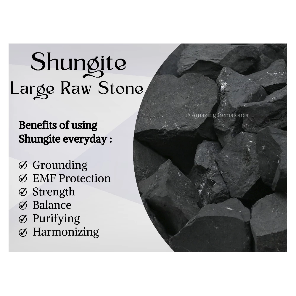 Shungite Raw Stones for Water Purification - 30 to 70mm (5 Pieces)