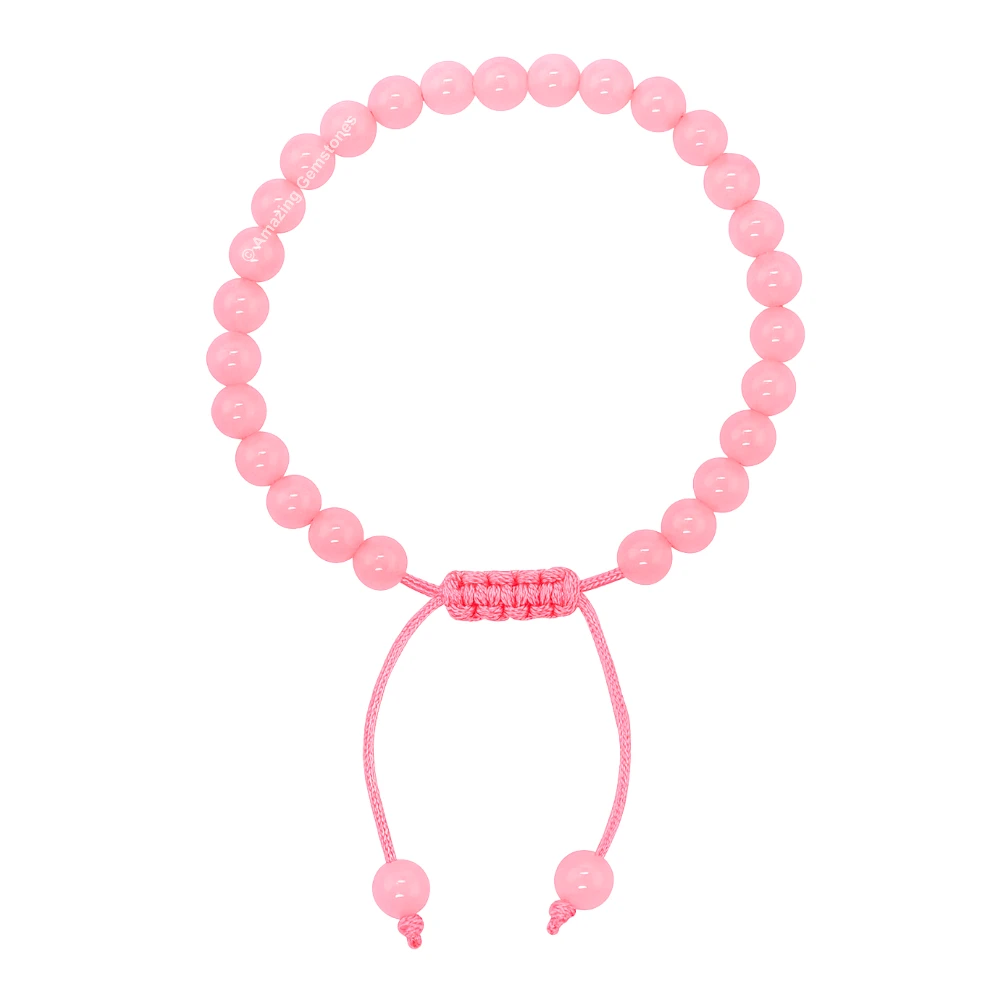 Rose Quartz Healing Crystal Bracelets - 6mm Beads (Adjustable)