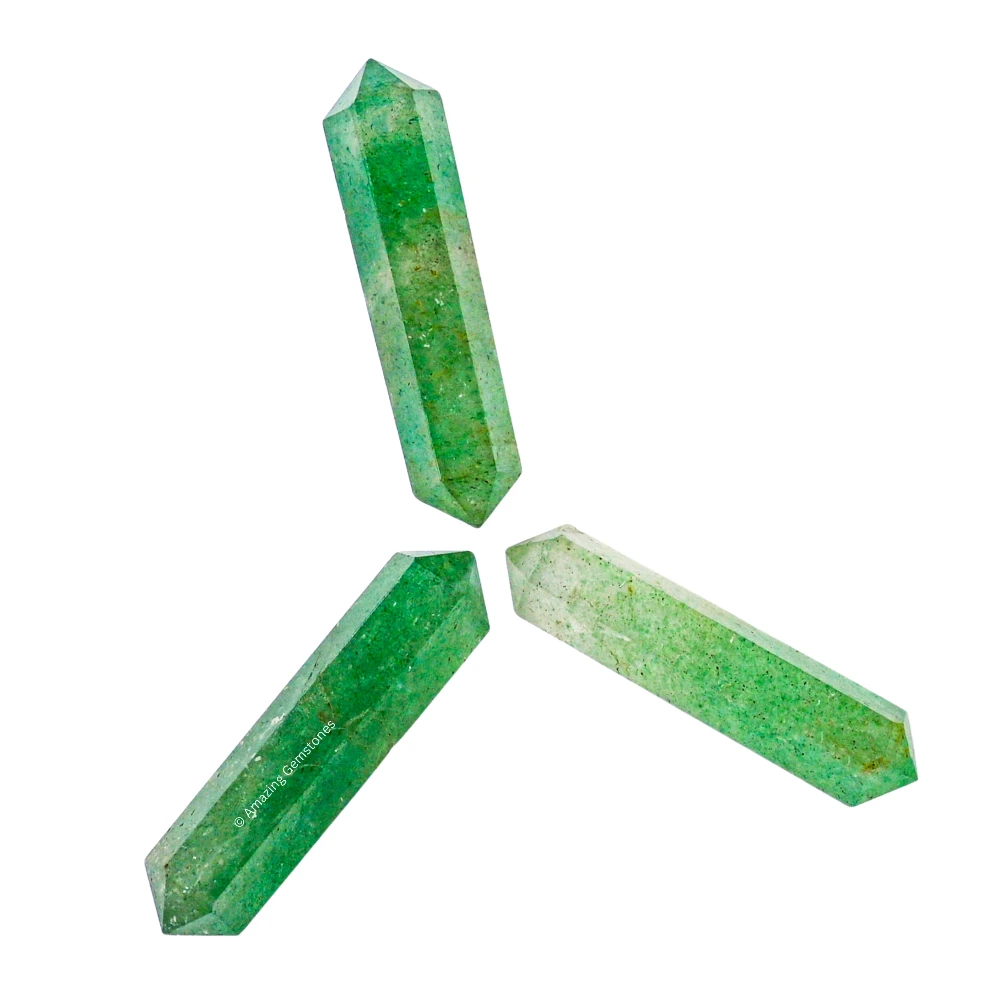 Green Strawberry Quartz Pencil Points (Double Terminated) (Set of 3)
