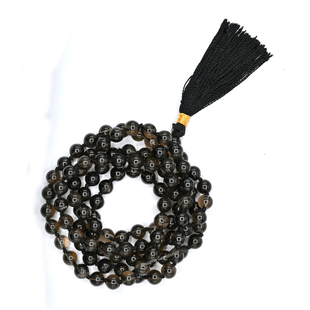 Smoky Quartz Mala (Hand Knotted)