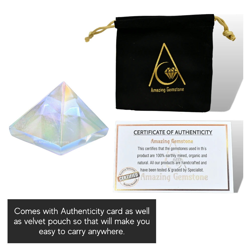 Angel Aura Quartz Pyramid (1 Inch)