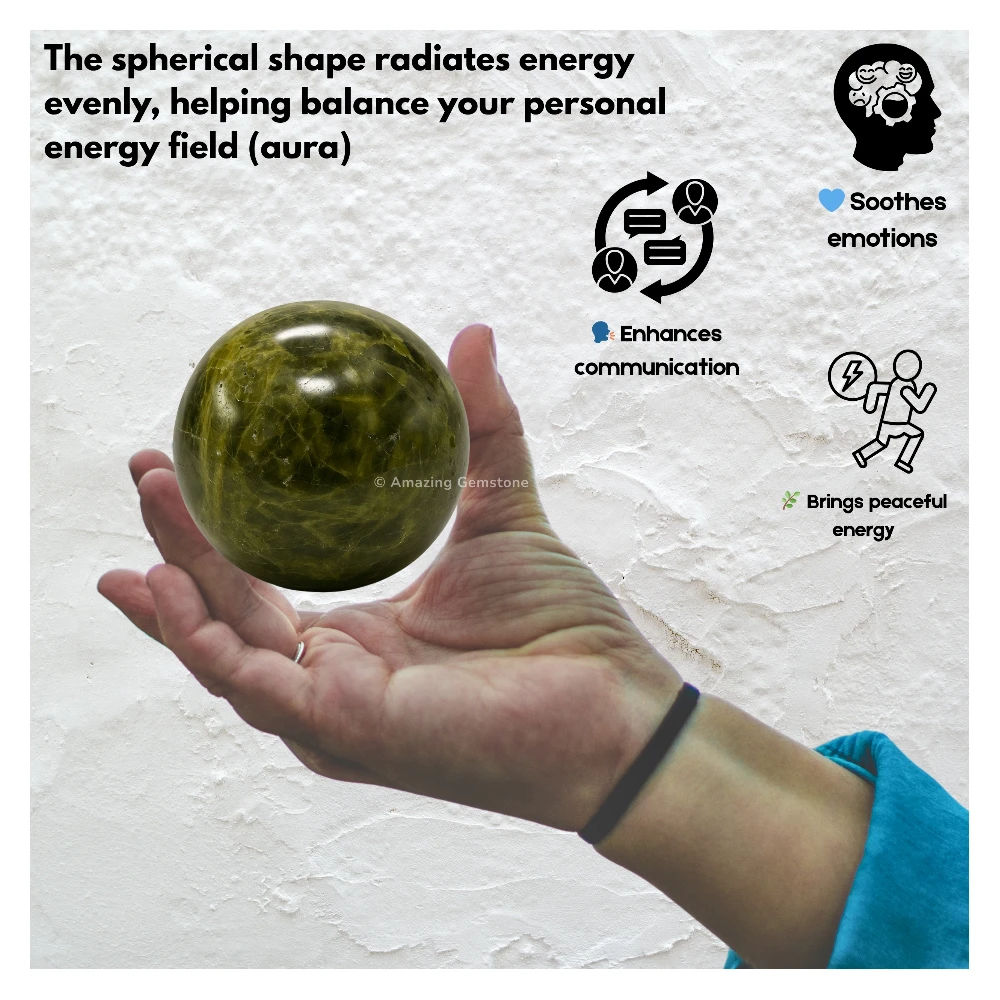 Green Tourmaline In Matrix Sphere (2 Inch)