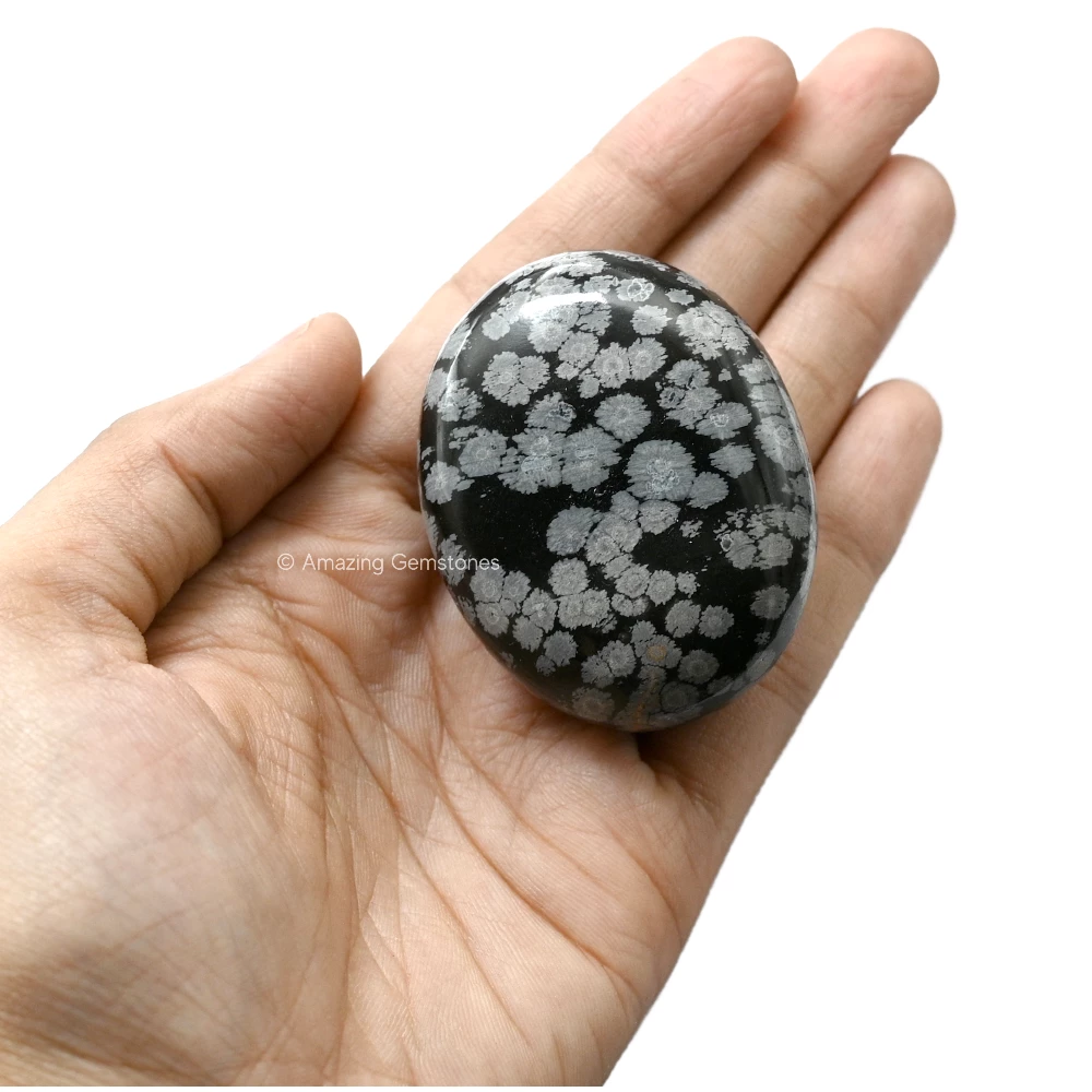 Snowflake Obsidian Palm Stone