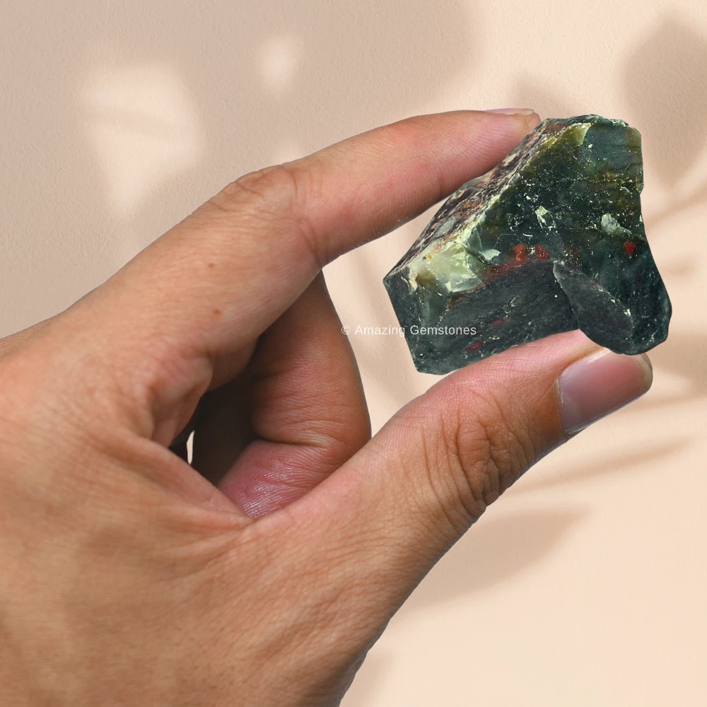 African Bloodstone Raw Crystals (5 Pieces)