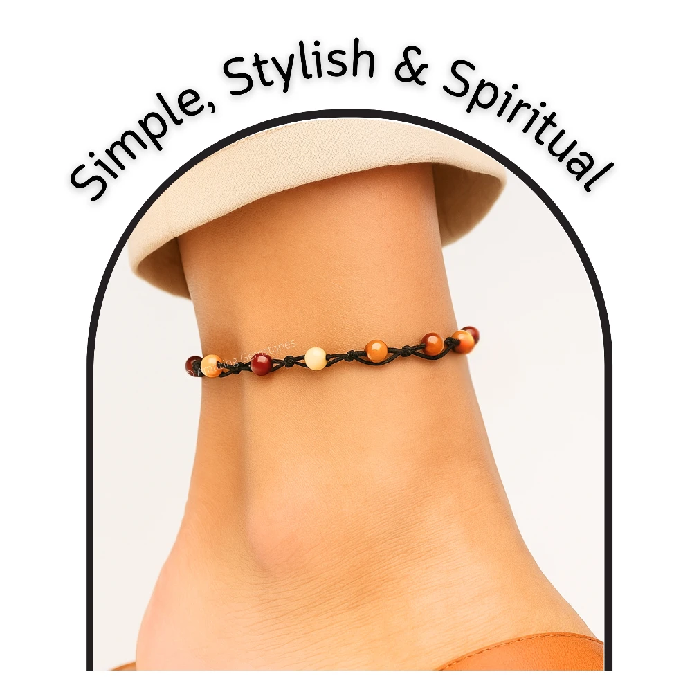 Mookaite Anklet (Hand Knotted)