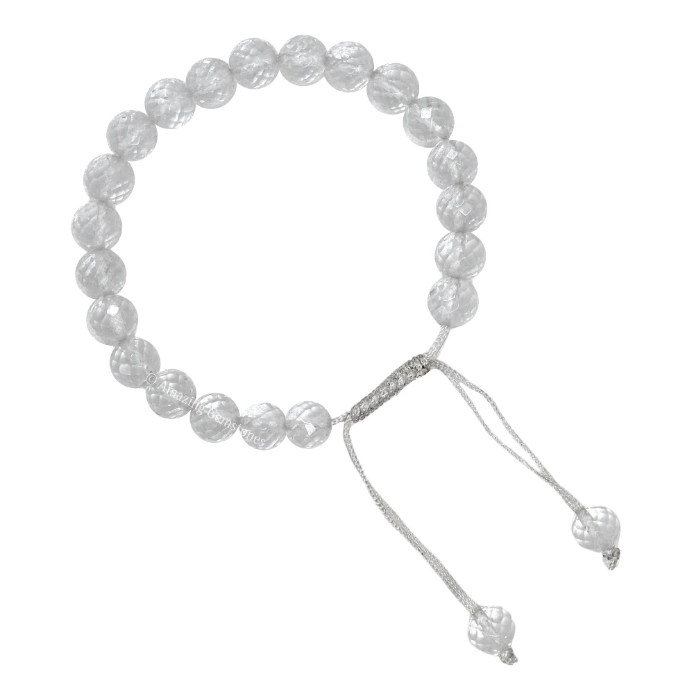 Clear Quartz Bracelet (Faceted) (Adjustable)