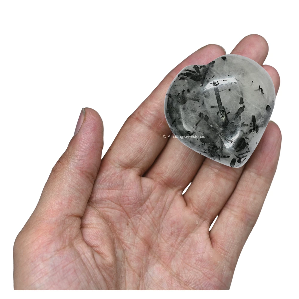 Black Rutilated Quartz Heart