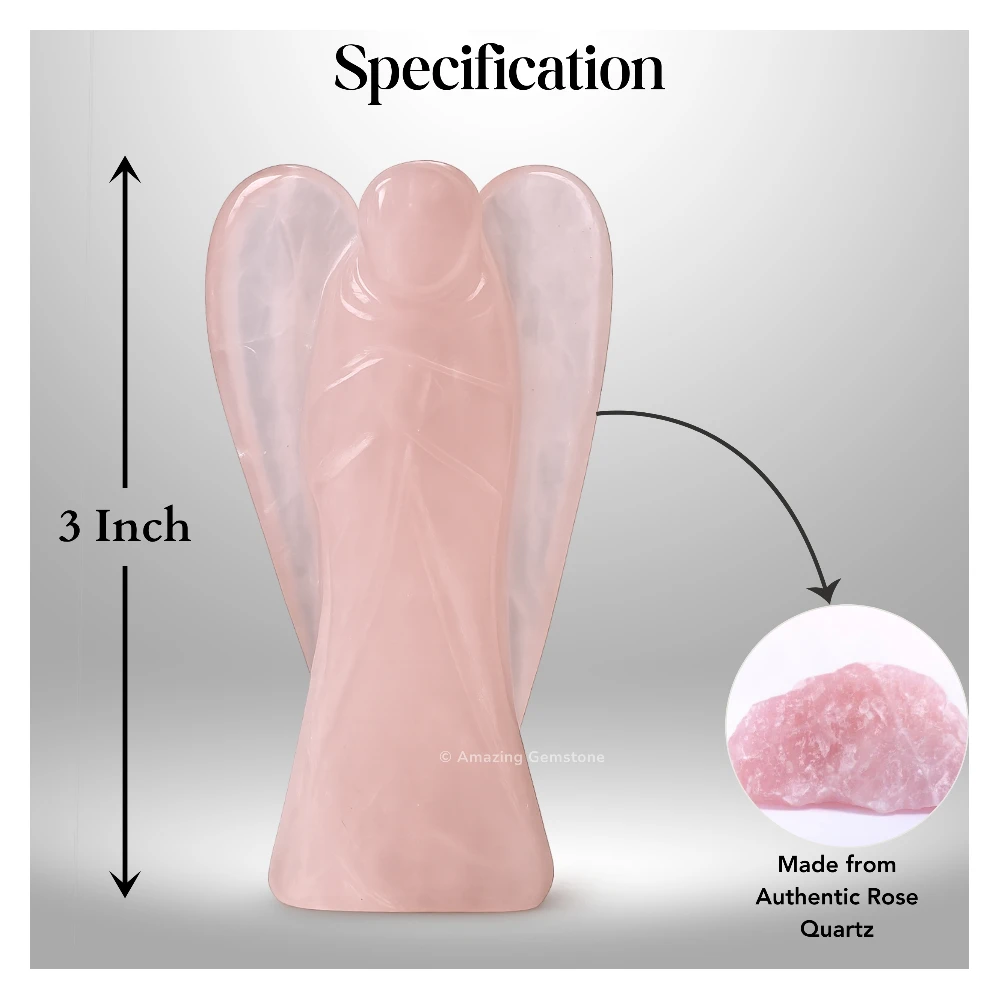 Rose Quartz Angel Figurine (3 Inch)