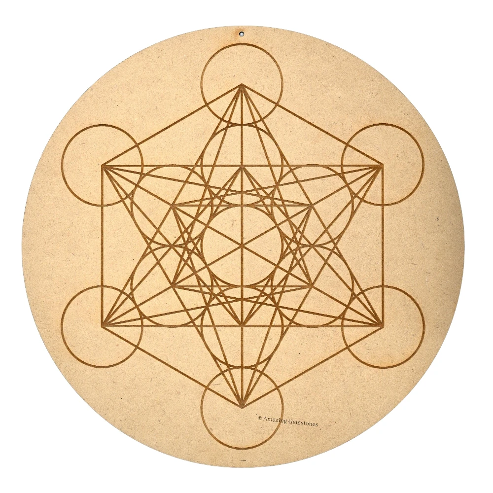Wooden Crystal Grid Sacred Geometry - Metatron Cube (12 Inch)