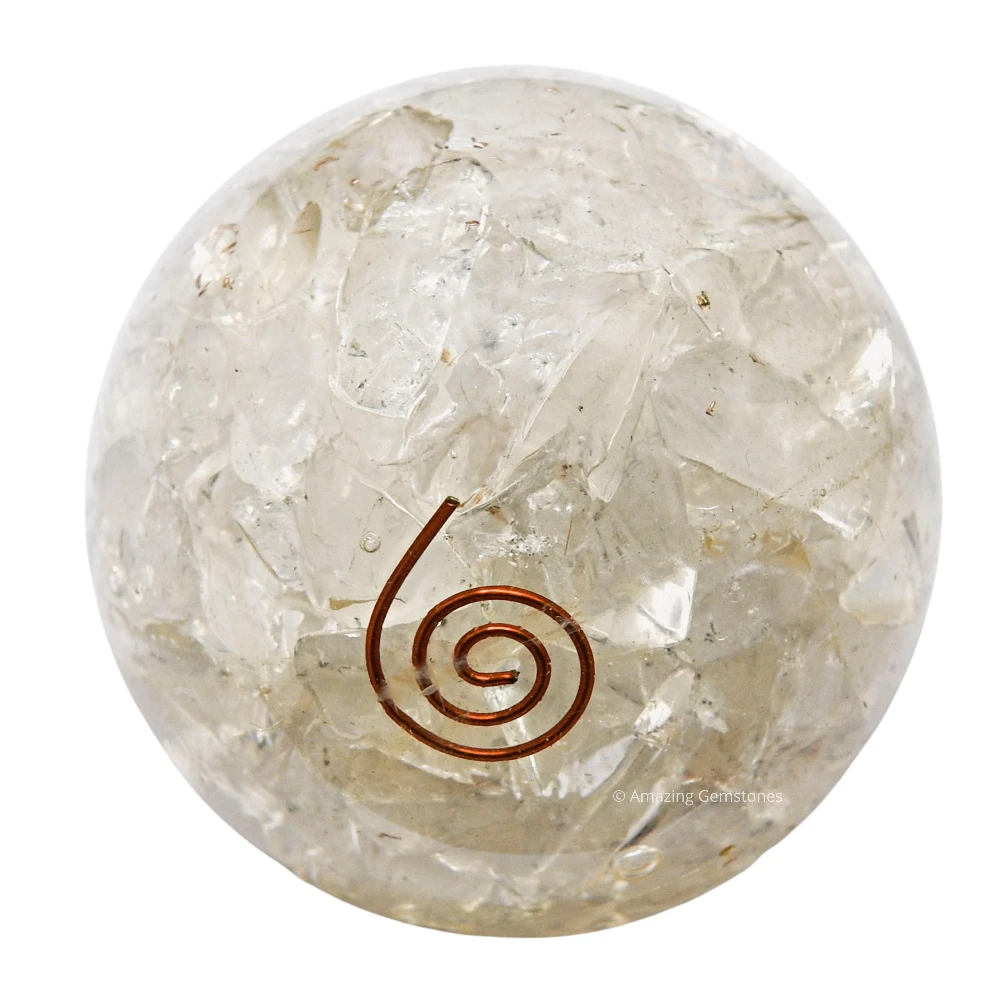 Clear Quartz Orgone Sphere (2.5 Inch)
