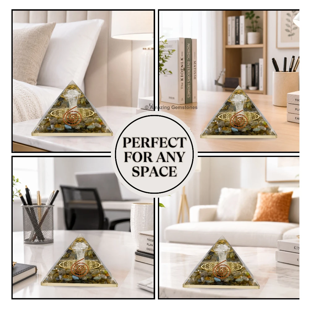 Labradorite Orgone Pyramid - Angel Glow in Dark
